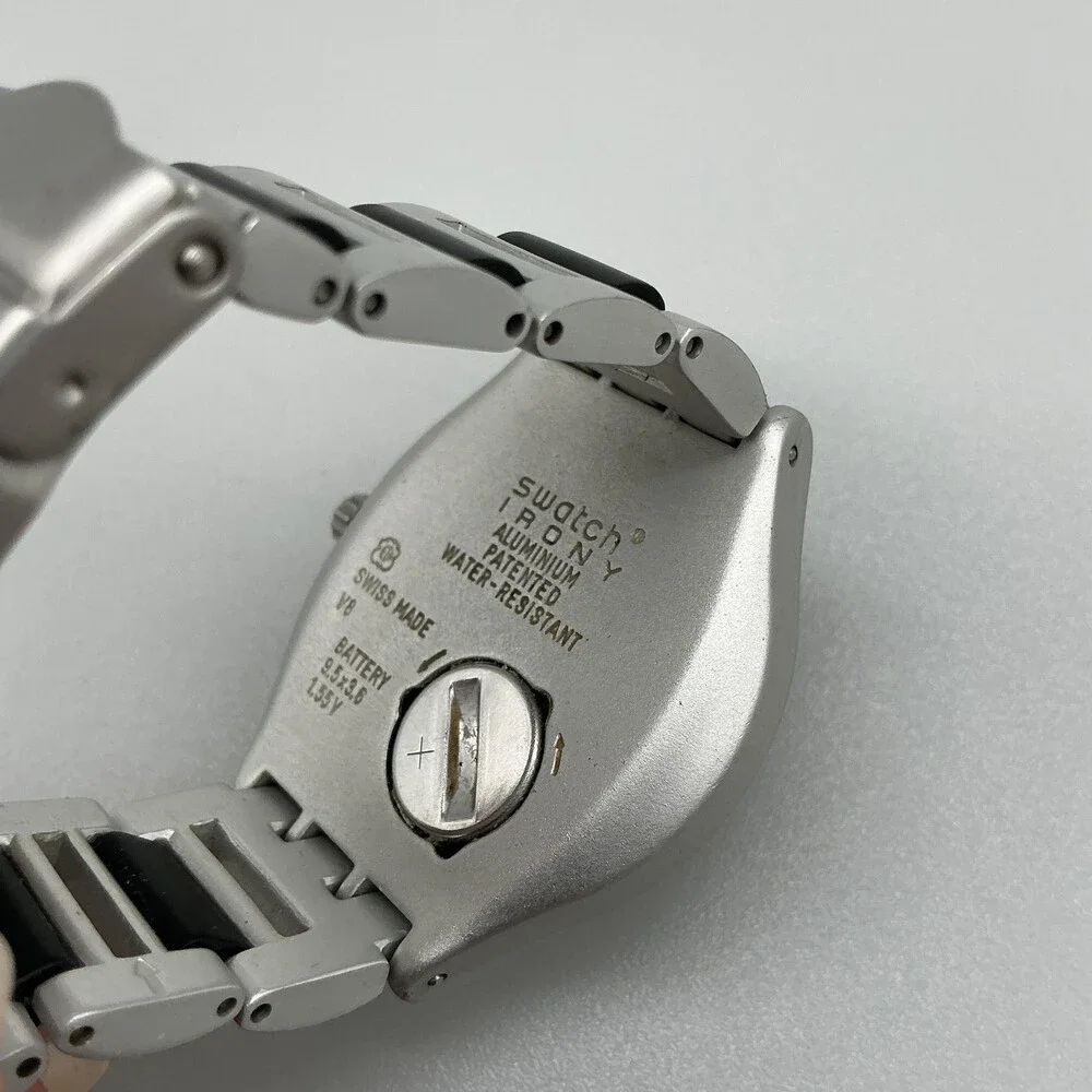 Vtg Swatch Irony Sabbia Aluminium Mens Watch 37mm Silver Tone New Battery